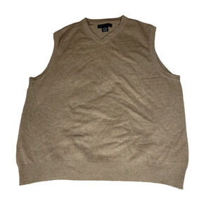 Joseph & Lyman Vest Sweater Mens Size L Brown 100% Cashmere V Neck Pullover Cold